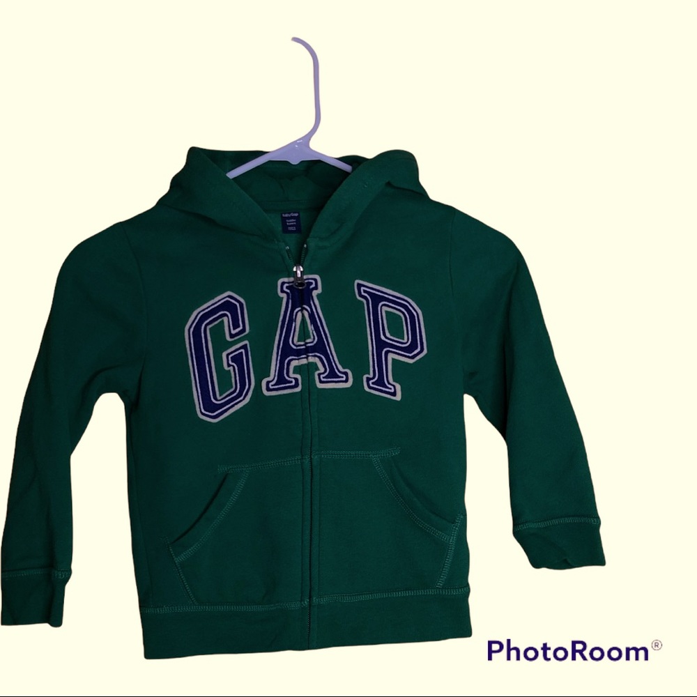 green w/ blue lettering full zip hoodie GAP size 5